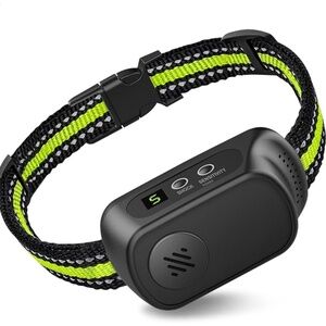 NEW Black Humane Rechargeable Dog Anti Bark Collar Vibration Shock Barking Train